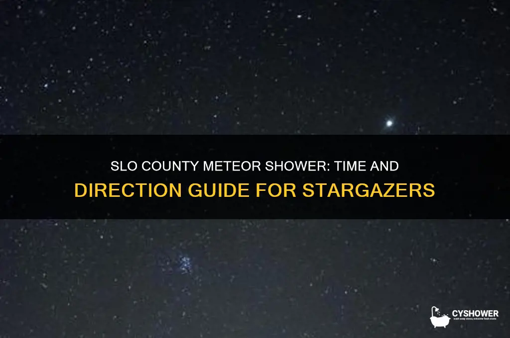 what direction time is meteor shower slo county