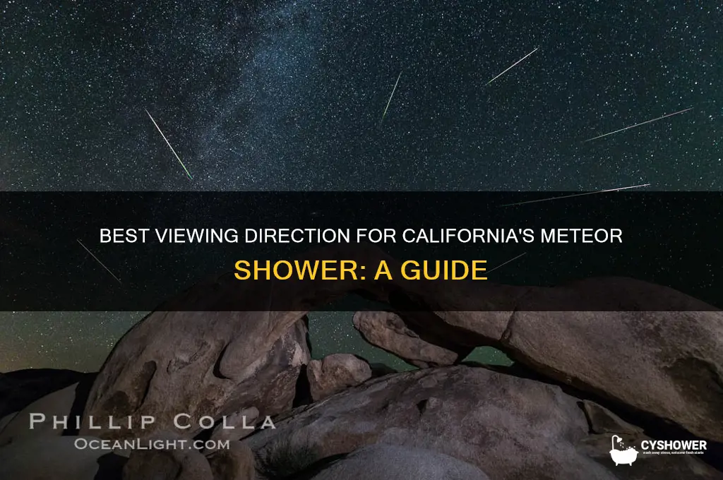 what direction to look for meteor shower in california