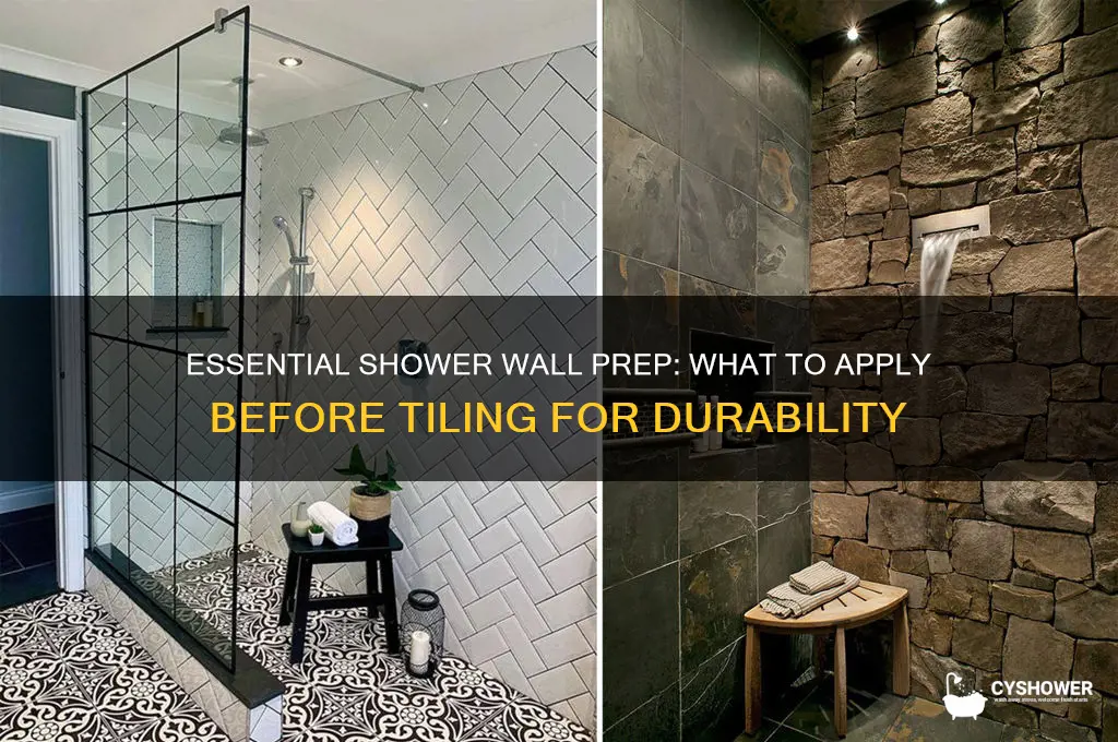 what do you put on shower walls before tile