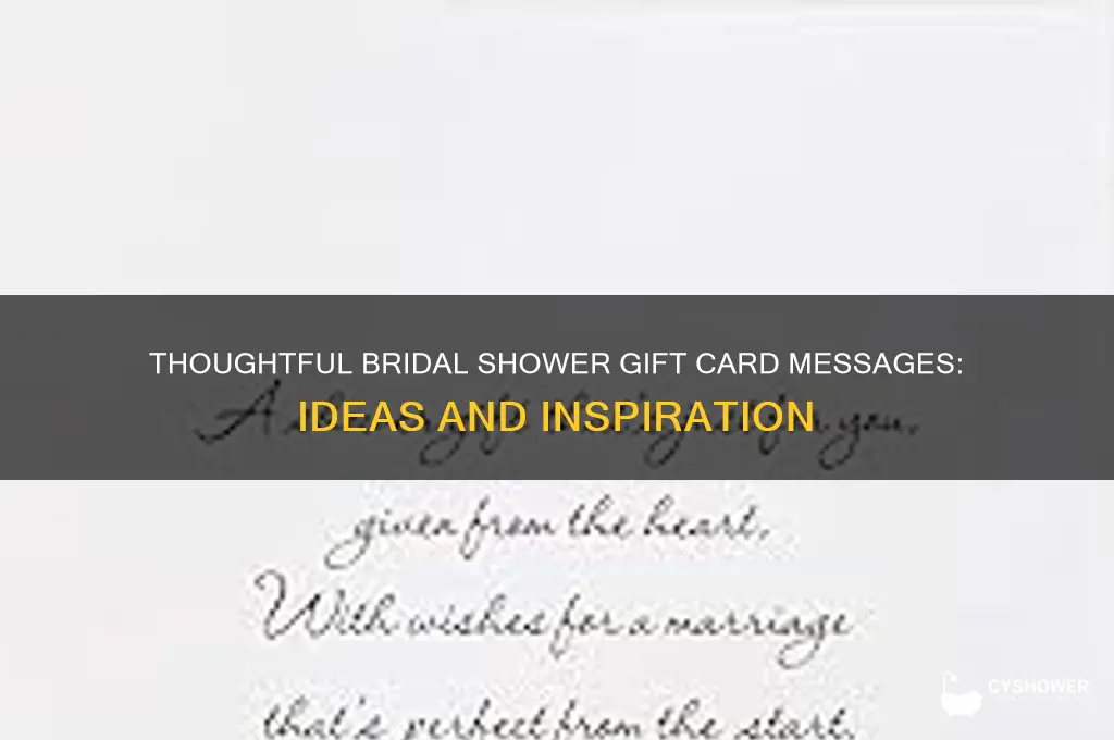 what do you write on a bridal shower gift card