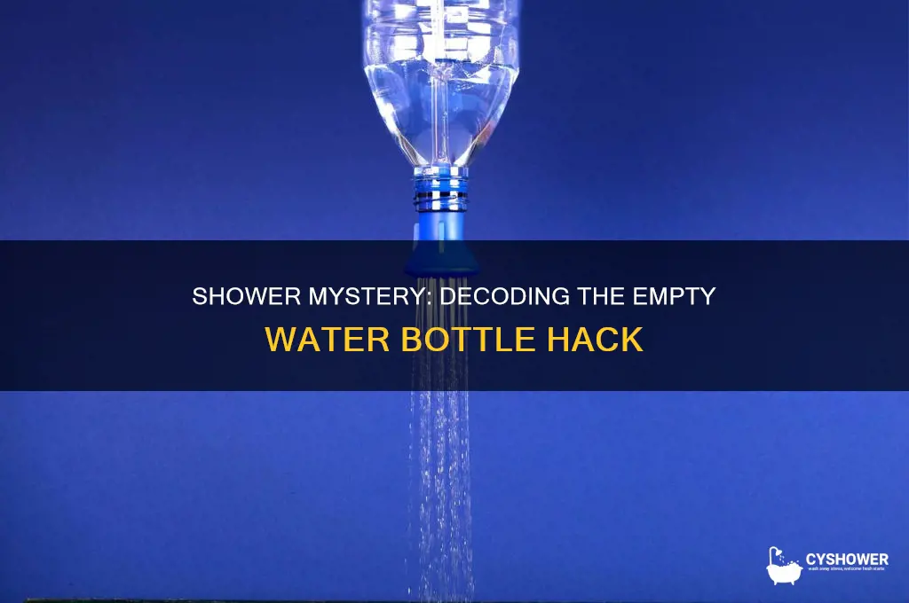 what does an empty water bottle in the shower mean