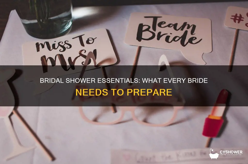 what does bride need to prepare for bridal shower
