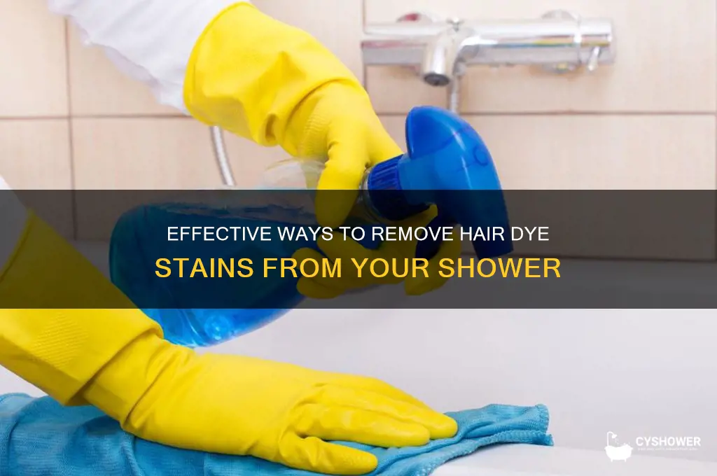 what gets hair dye off shower