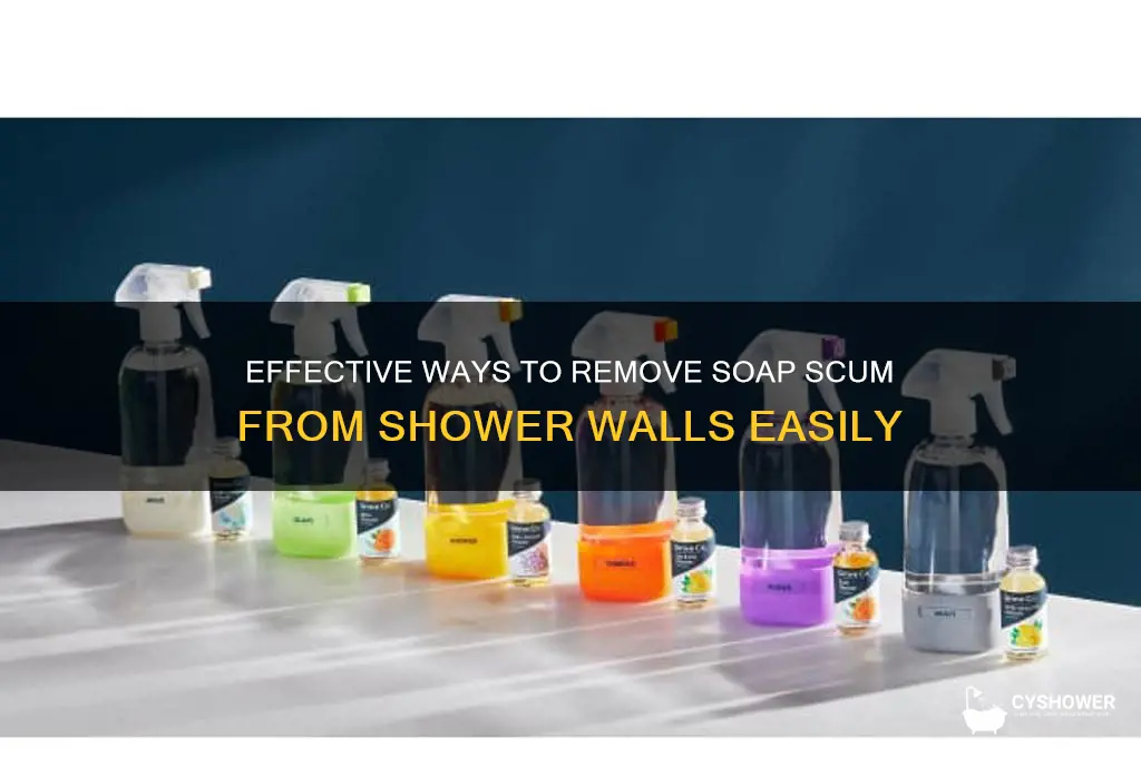 what gets soap scum off shower walls