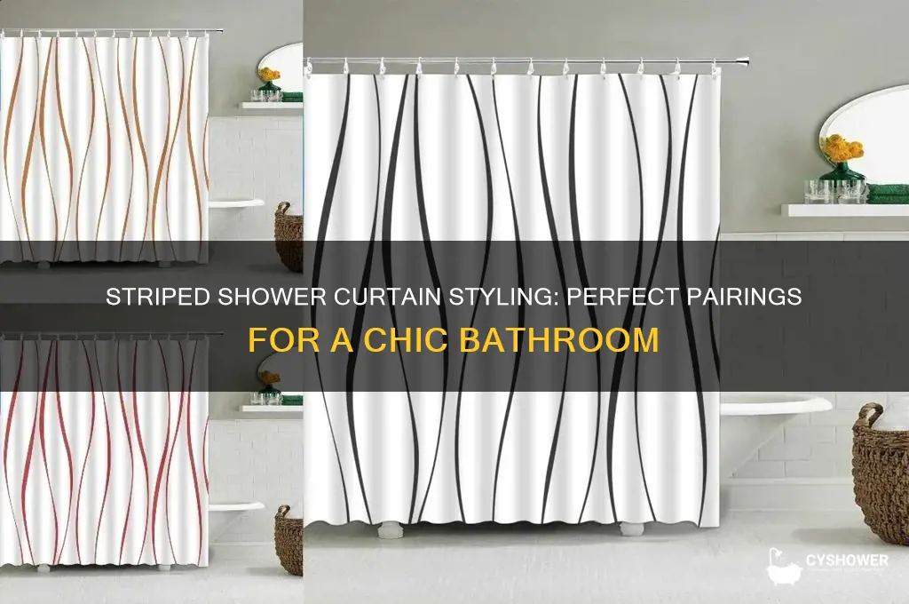 what goes with striped shower curtain