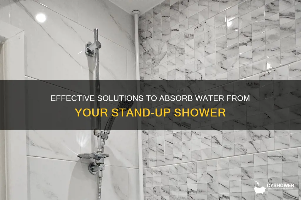 what helps to absorb water from stand up shower