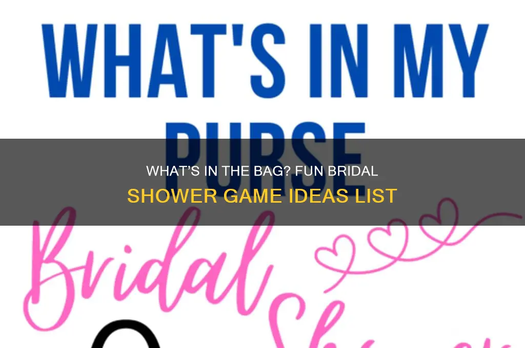 what in the bag bridal shower game list