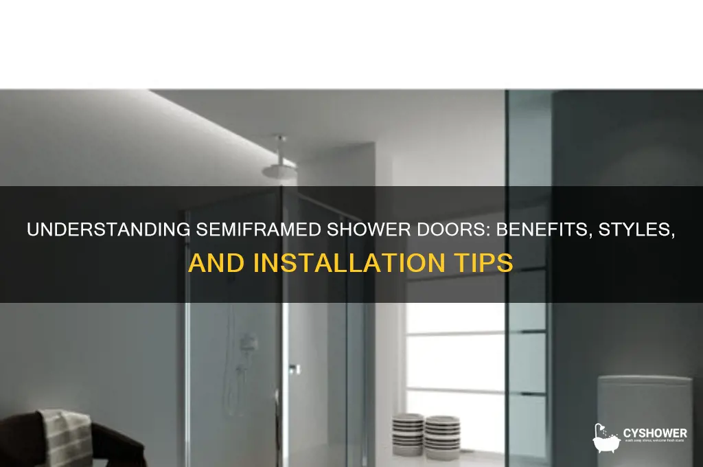 what is a semiframed shower door