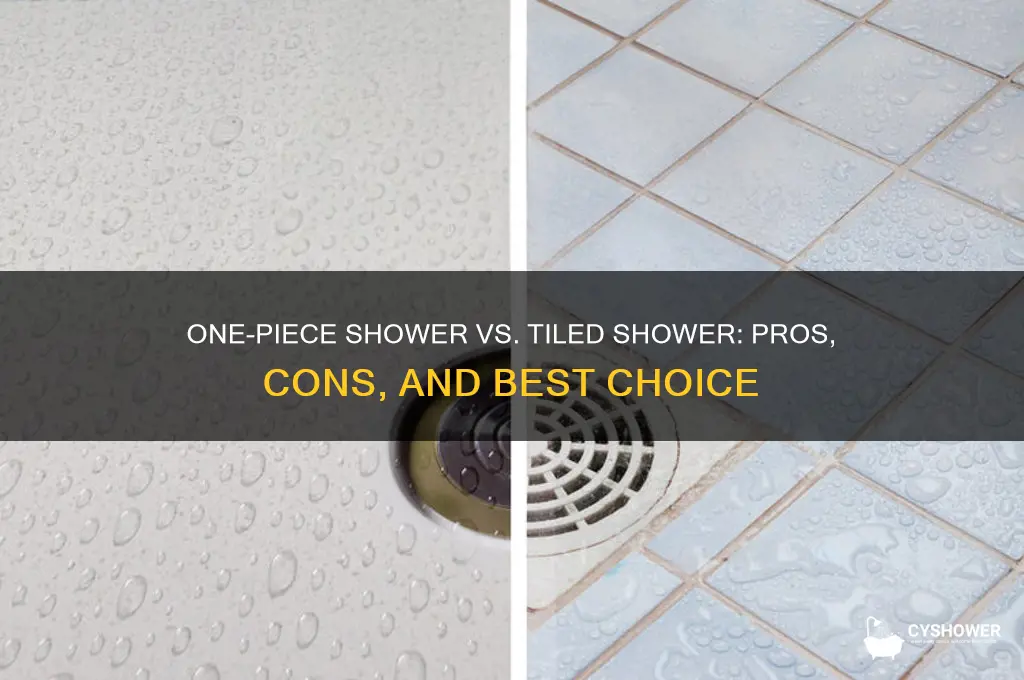 what is better one shower piece or all tiles shower