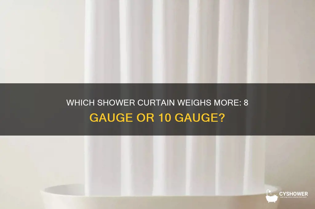 what is heavier 8 guage of 10 guage shower curtain