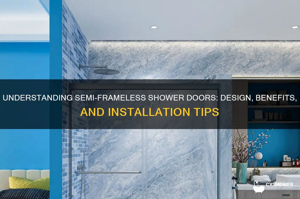 what is semi frameless shower door