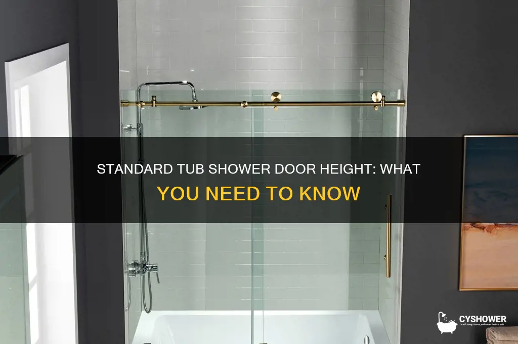 what is standard for tub shower door height