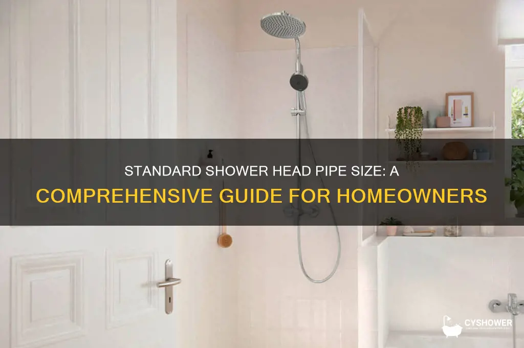what is standard shower head pipe size