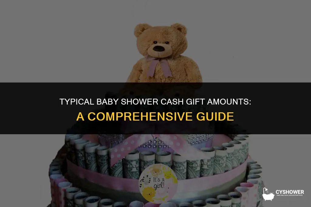 what is the average cashgift for a baby shower
