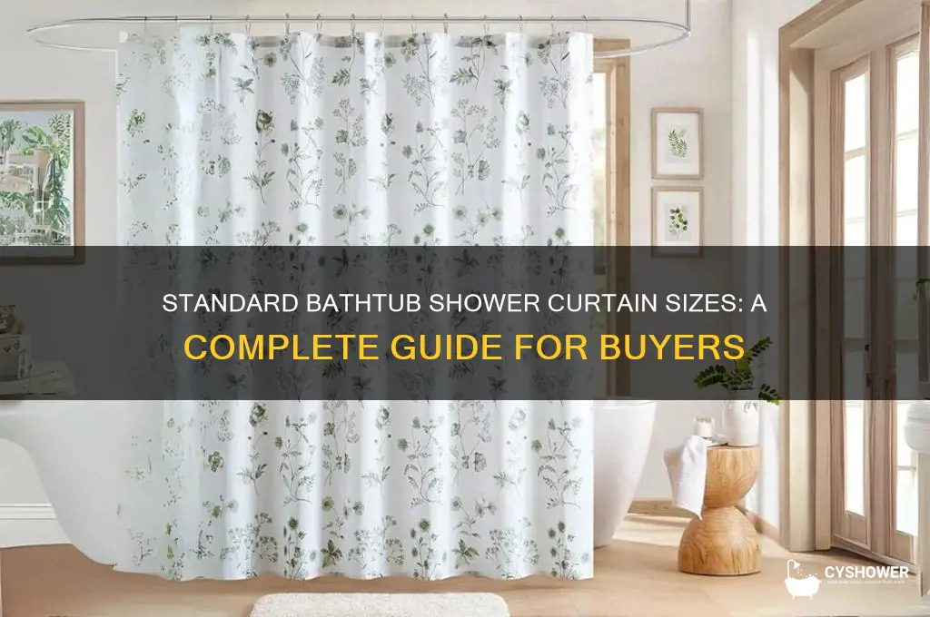 what is the average size of a bathtub shower curtain