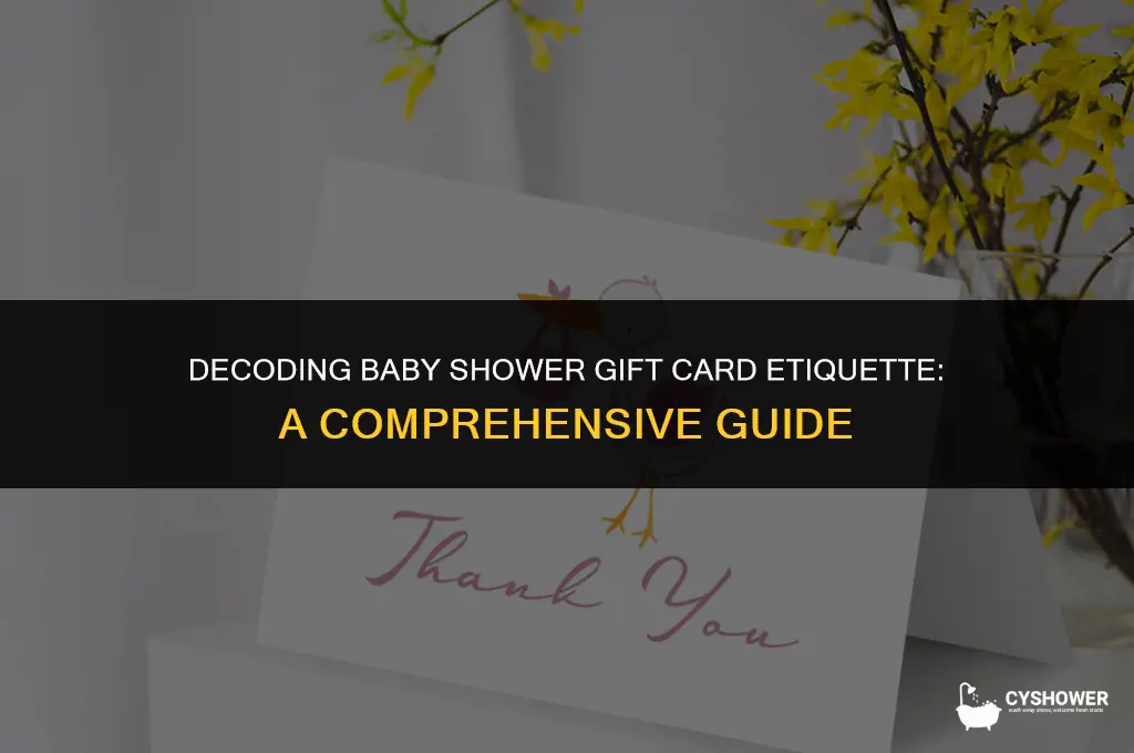 what is the baby shower gift card etiquette