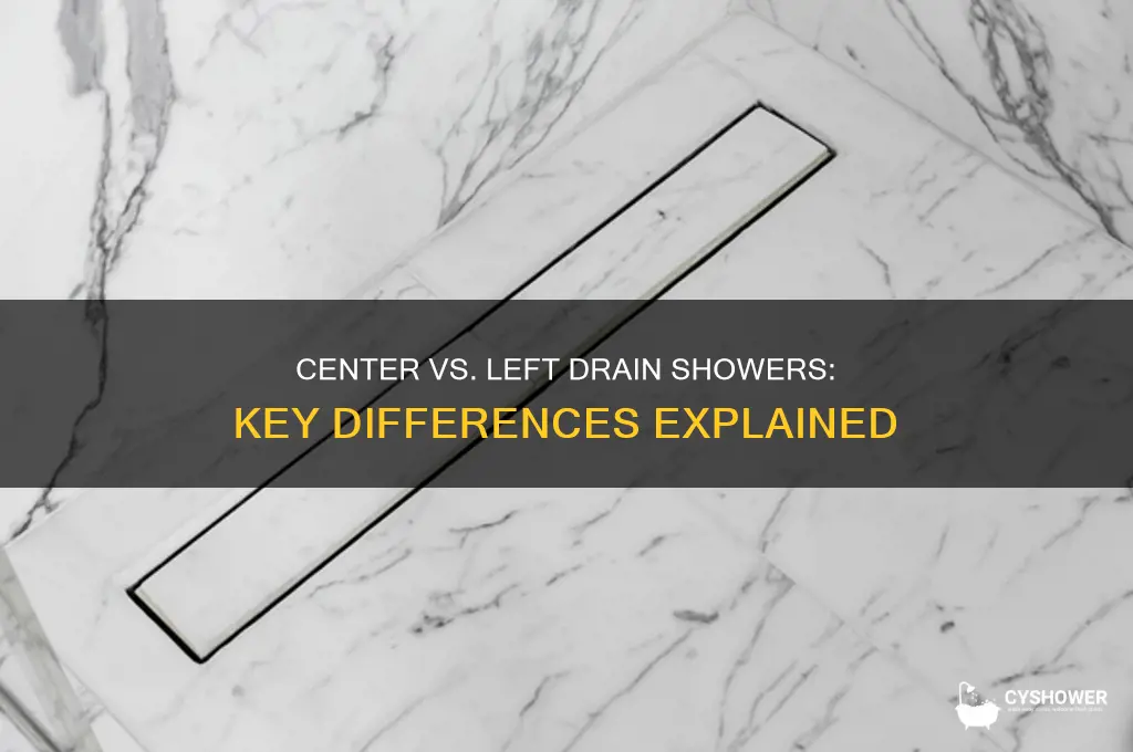 what is the difference between center and left drain shower