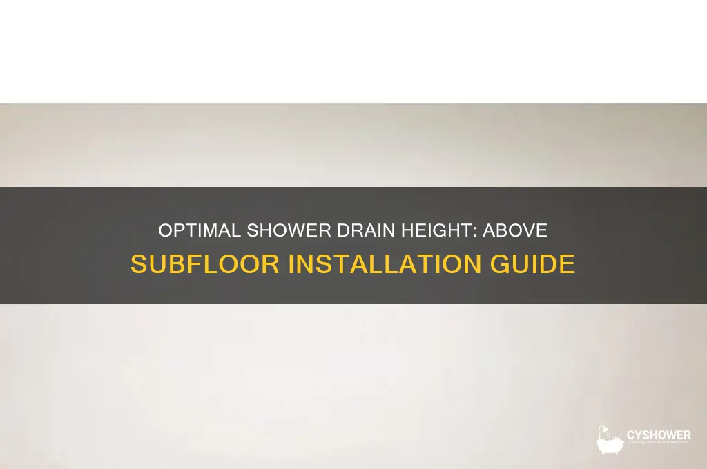 what is the height of shower drain above subfloor
