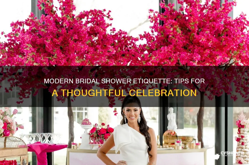 what is the modern ediquette for throwing a bridal shower