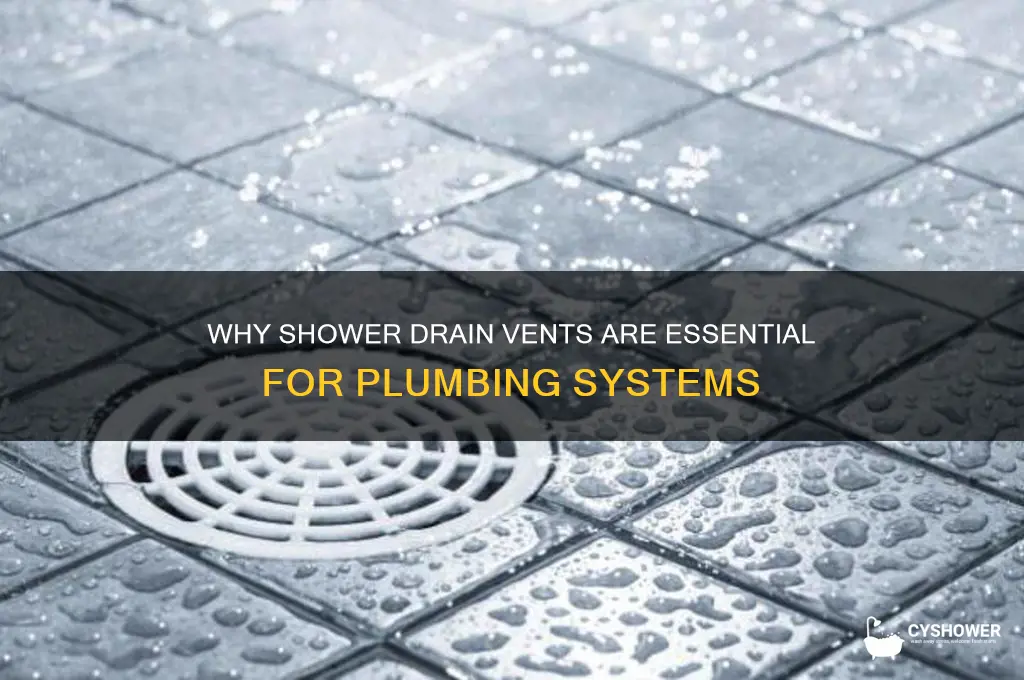 what is the purpose of a shower drain vent