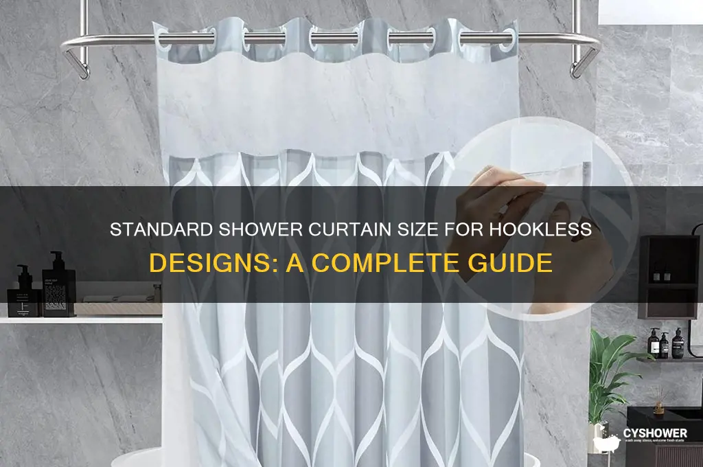 what is the standard shower curtain size hookless