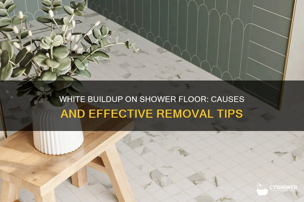 what is this white buildup on my tile shower floor