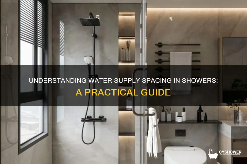 what is water siupply spacing in a shower