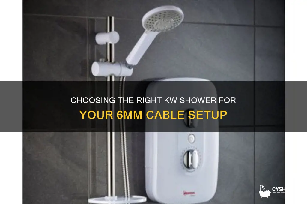 what kw shower can i have with 6mm cable
