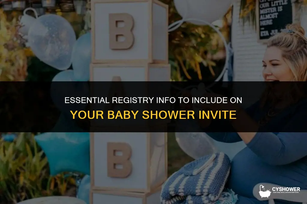 what registry info on baby shower invite