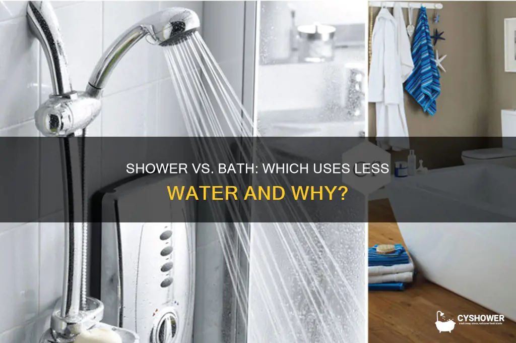 what saves more water shower or bth