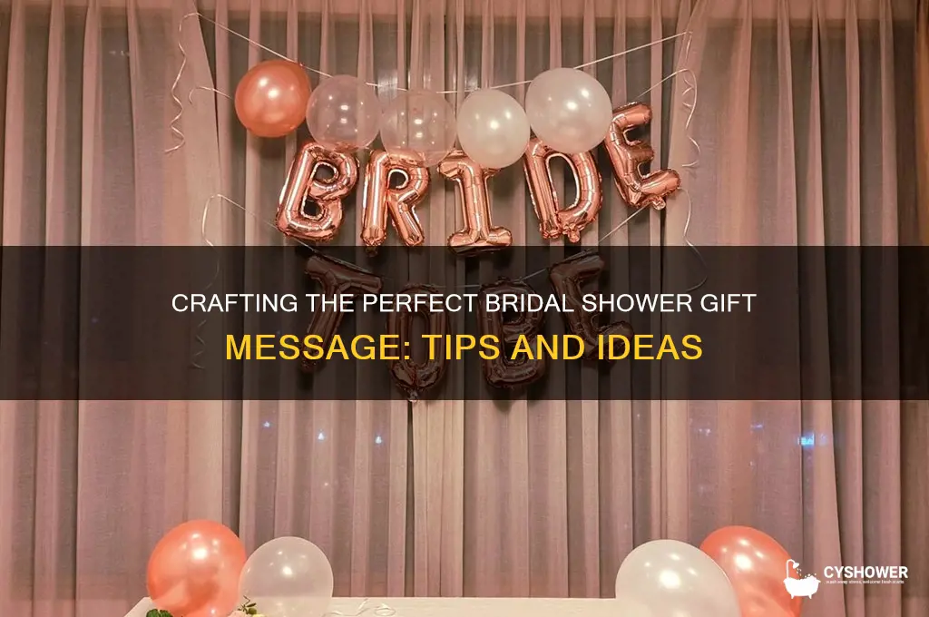 what should a gift message for bridal shower say