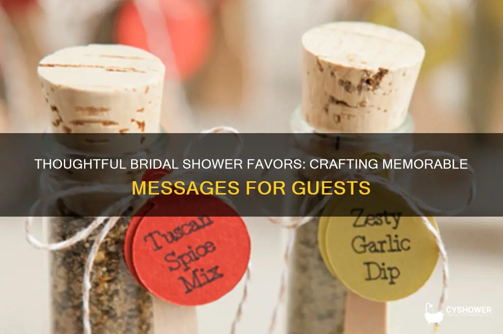 what should bridal shower favors say