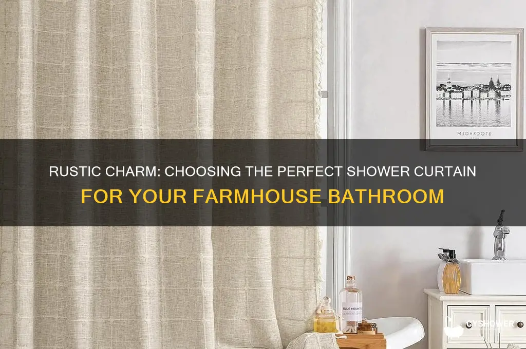 what shower curtain do you have in a farmhouse bathroom