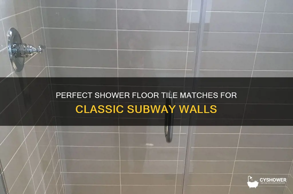 what shower floor tile looks good with subway tile