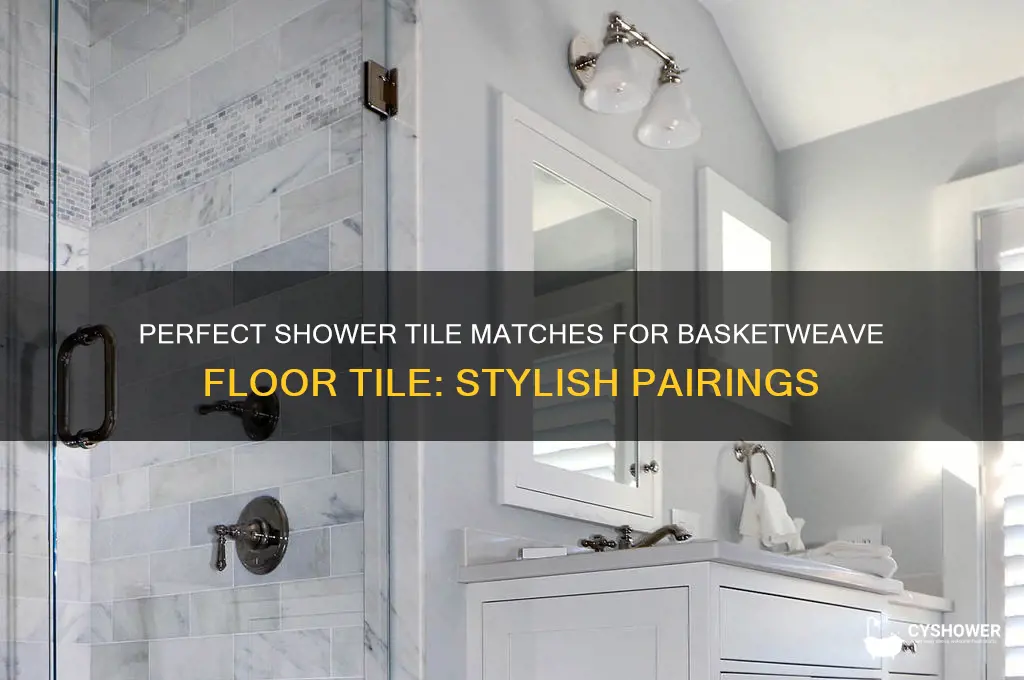 what shower tile to pair with basketweave floor tile