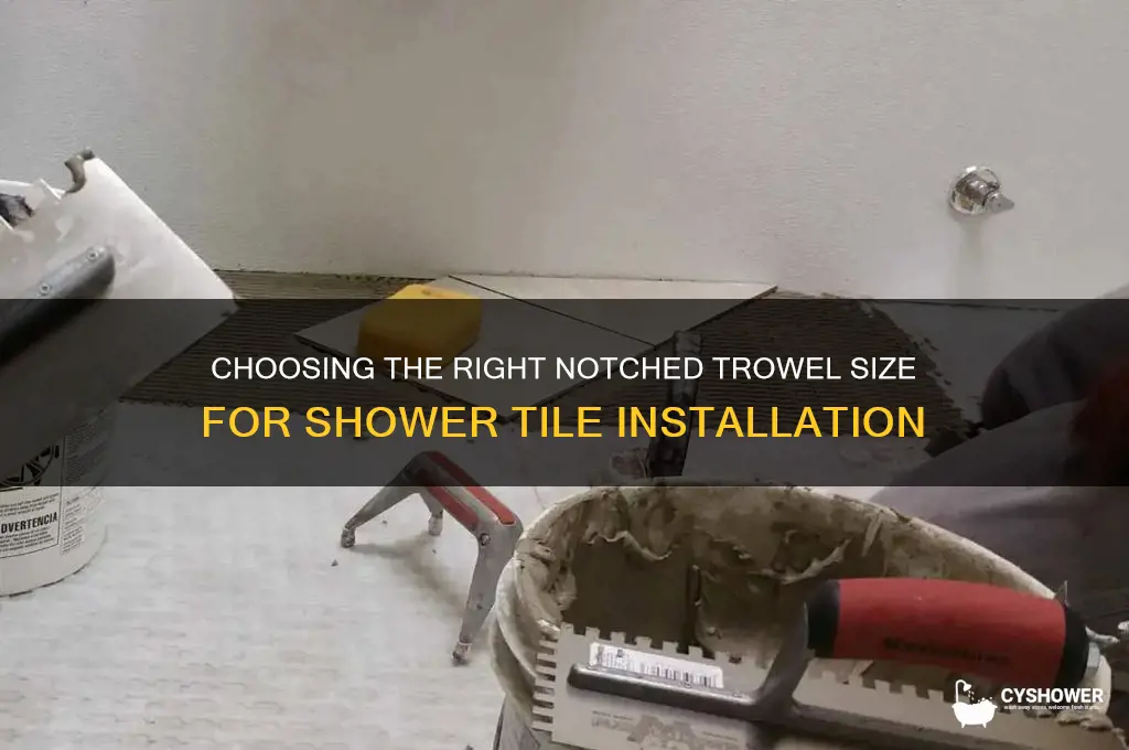 what siz nitched trowel for shower tile