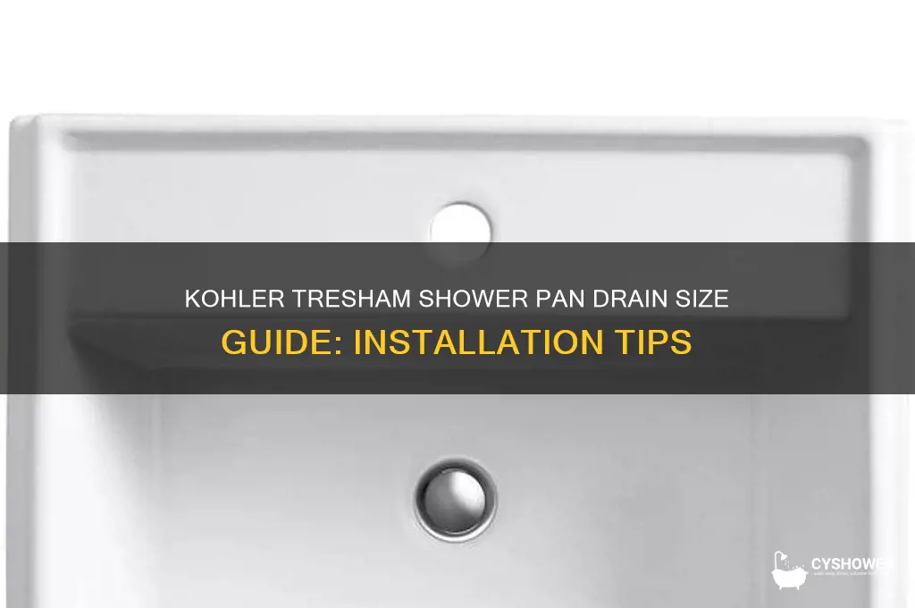 what size drain for kohler tresham shower pan