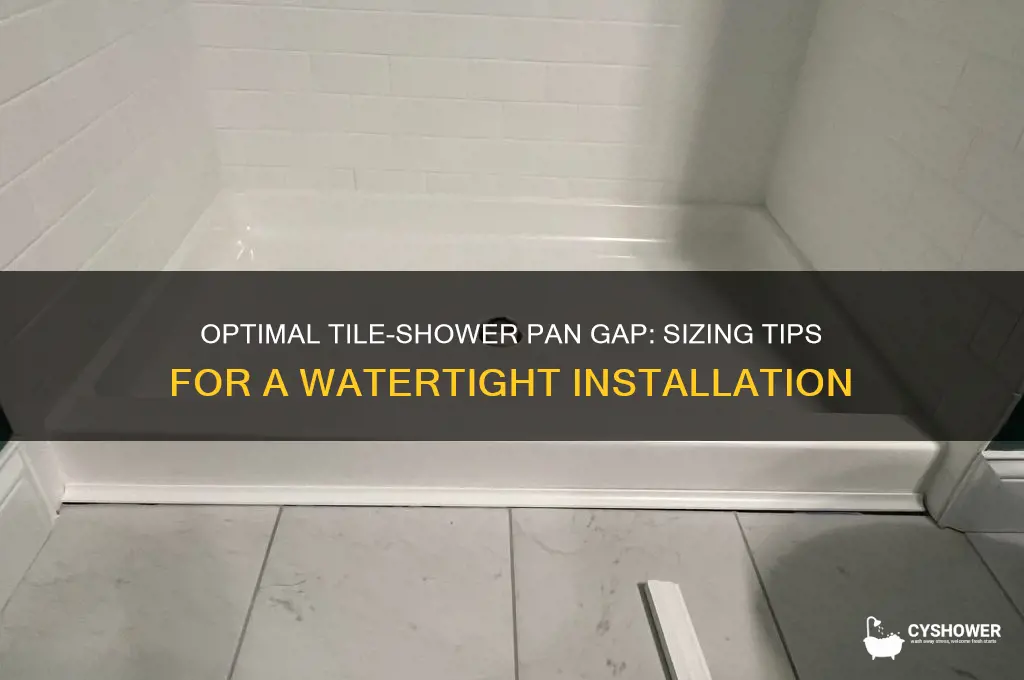 what size gap between tile and shower pan