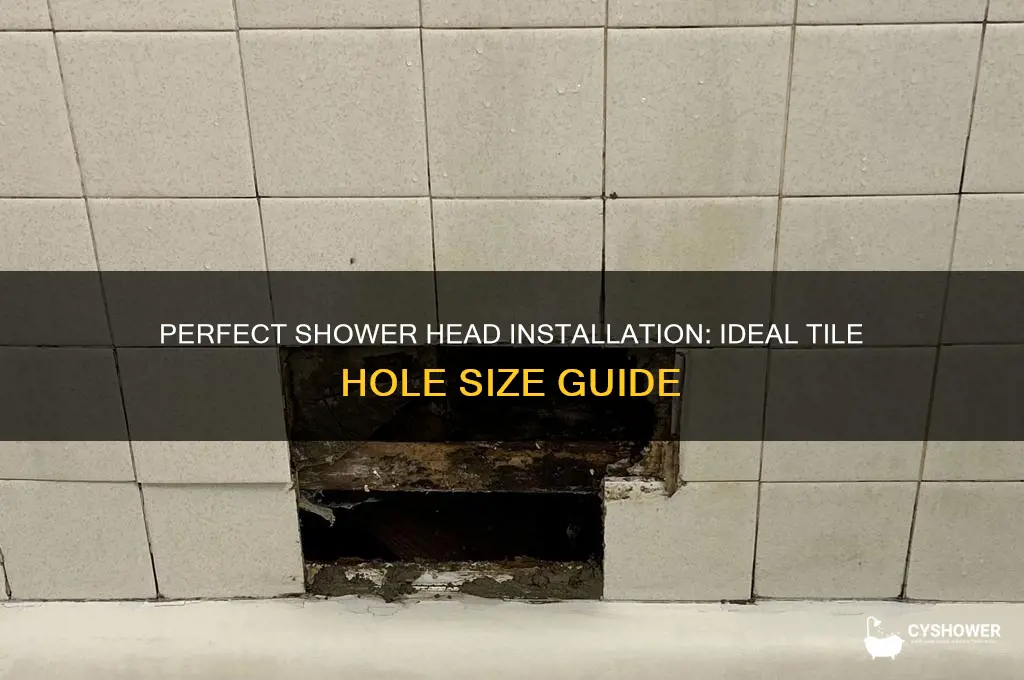 what size hole in tile for shower head