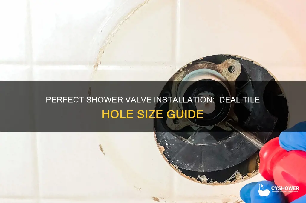 what size hole in tile for shower valve