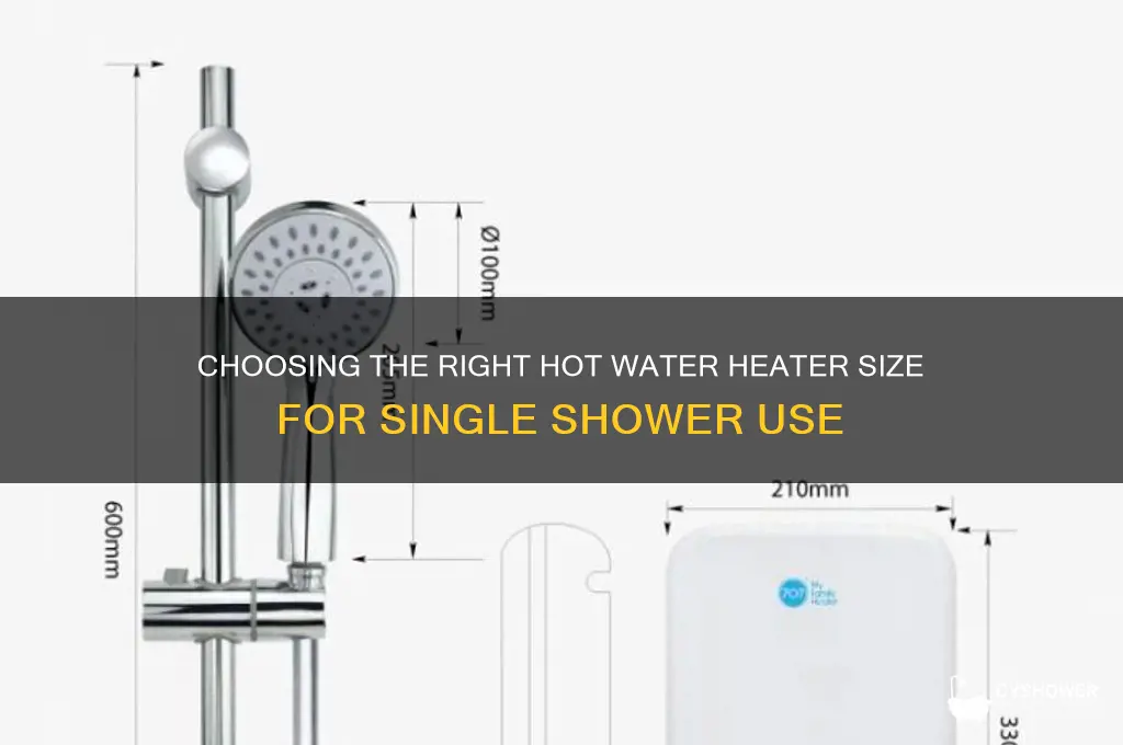 what size hot water heater for one shower