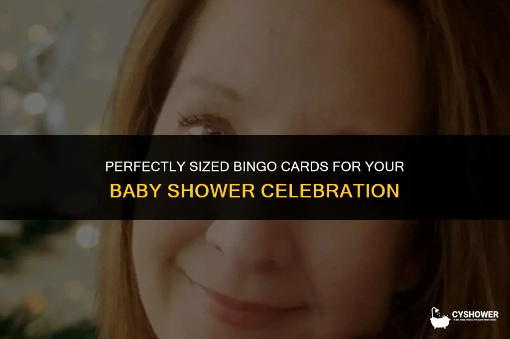 what size is a bingo card for a baby shower