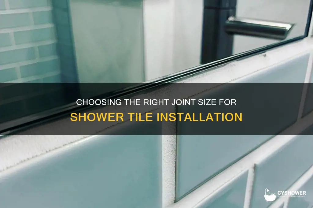 what size joints on shower tiles