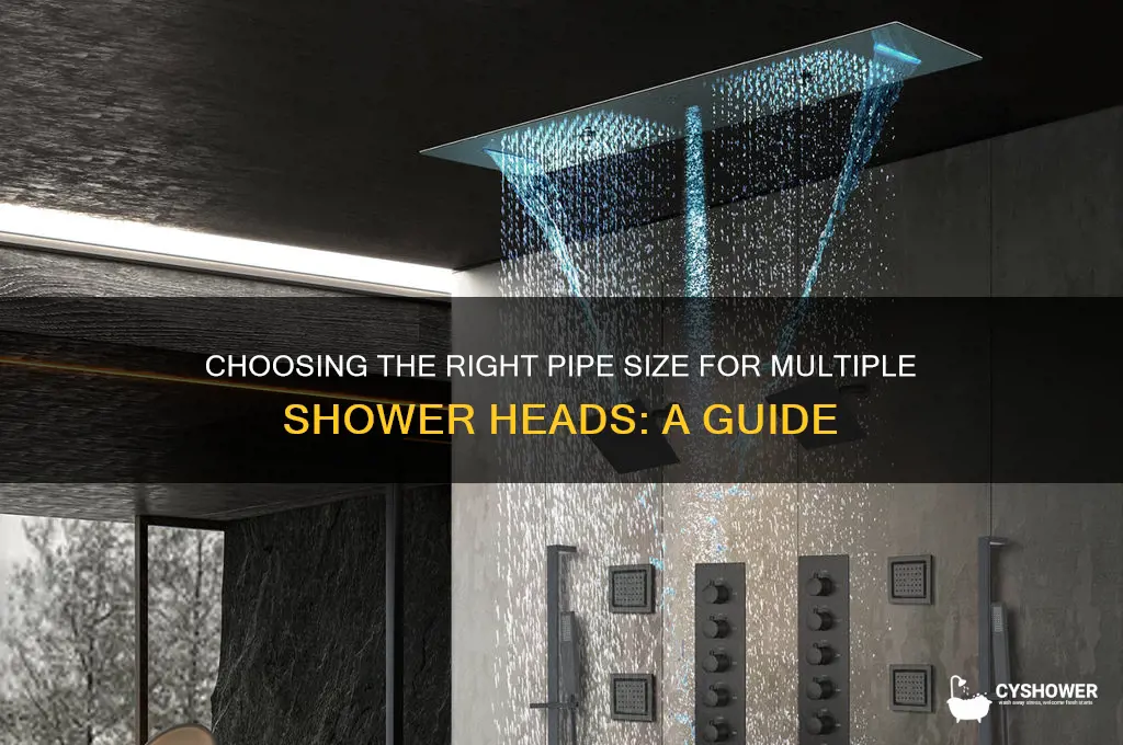 what size pipe for multiple shower heads
