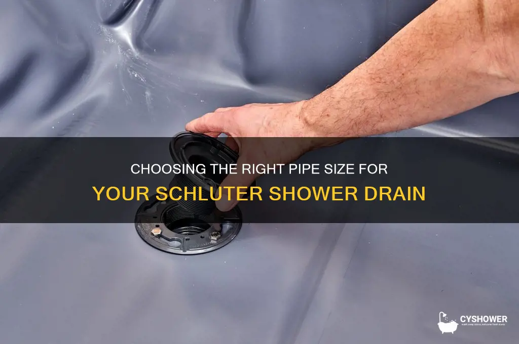 what size pipe for shower schlueter drain