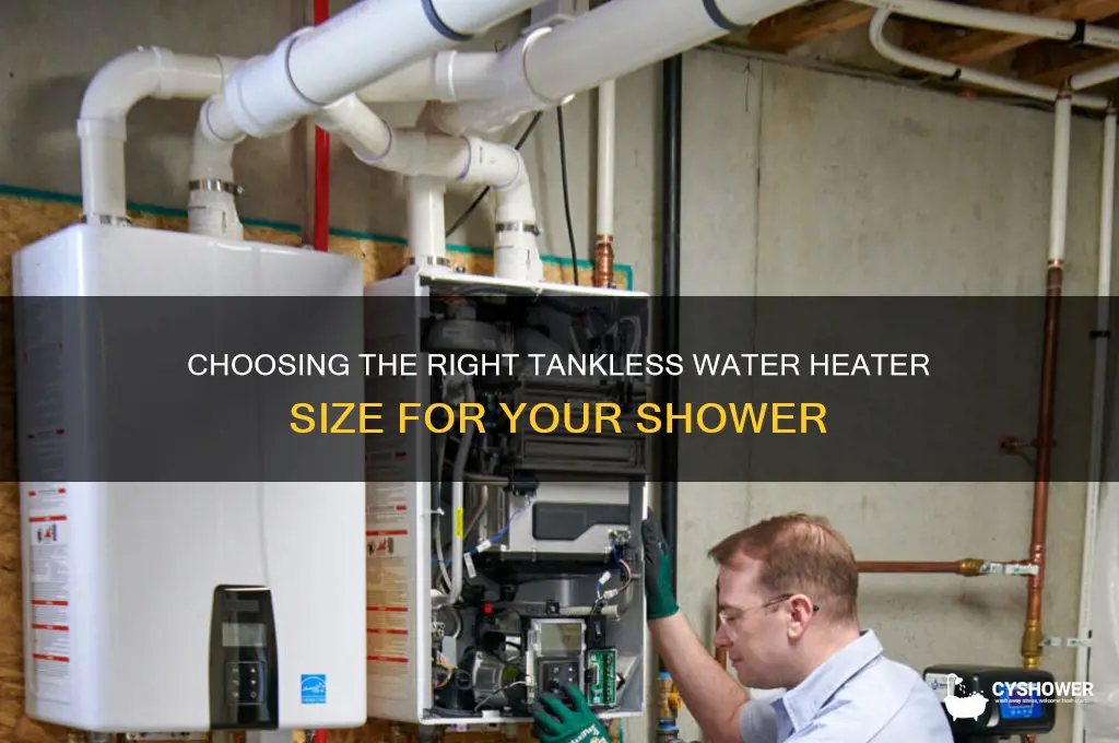 what size tankless water heater for a shower