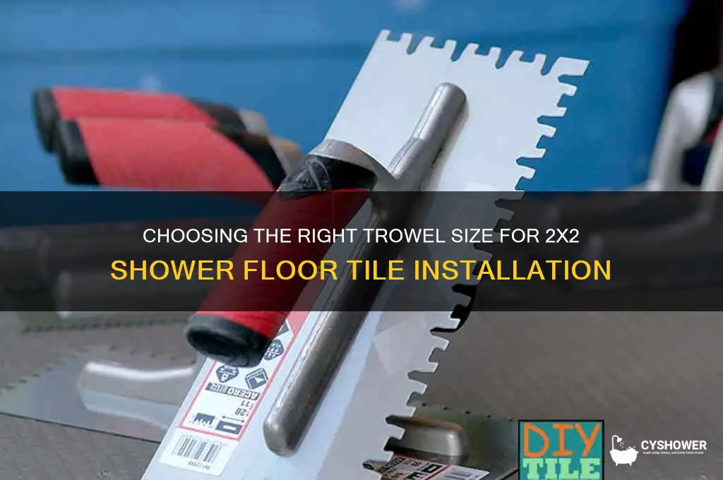 what size trowel for 2x2 shower floor tile