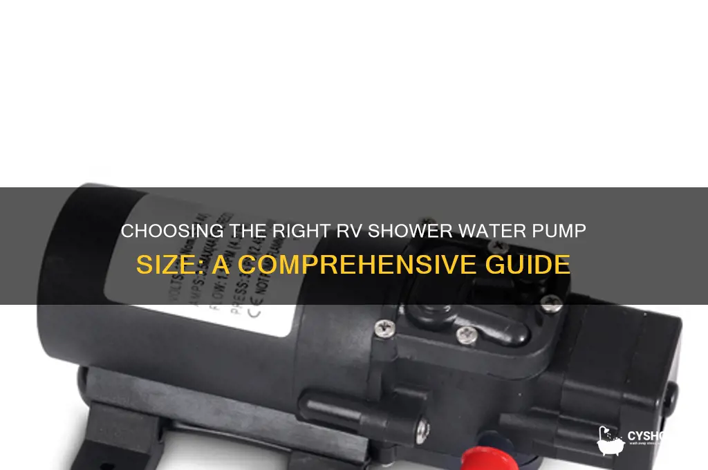 what size water pump for rv shower