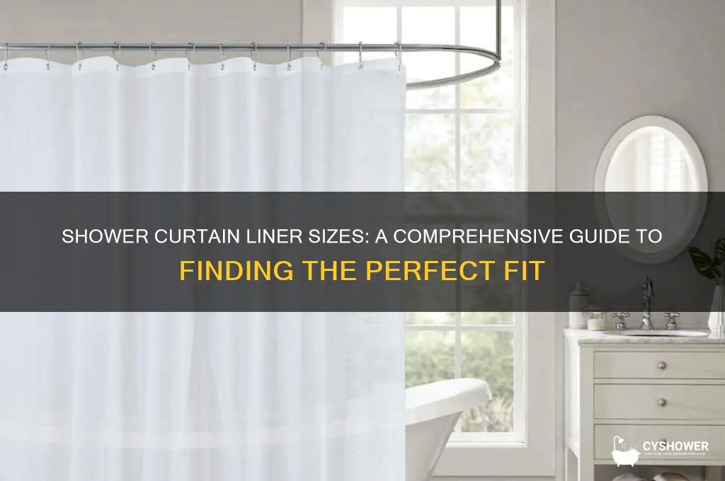 what sizes do shower curtain liners come in