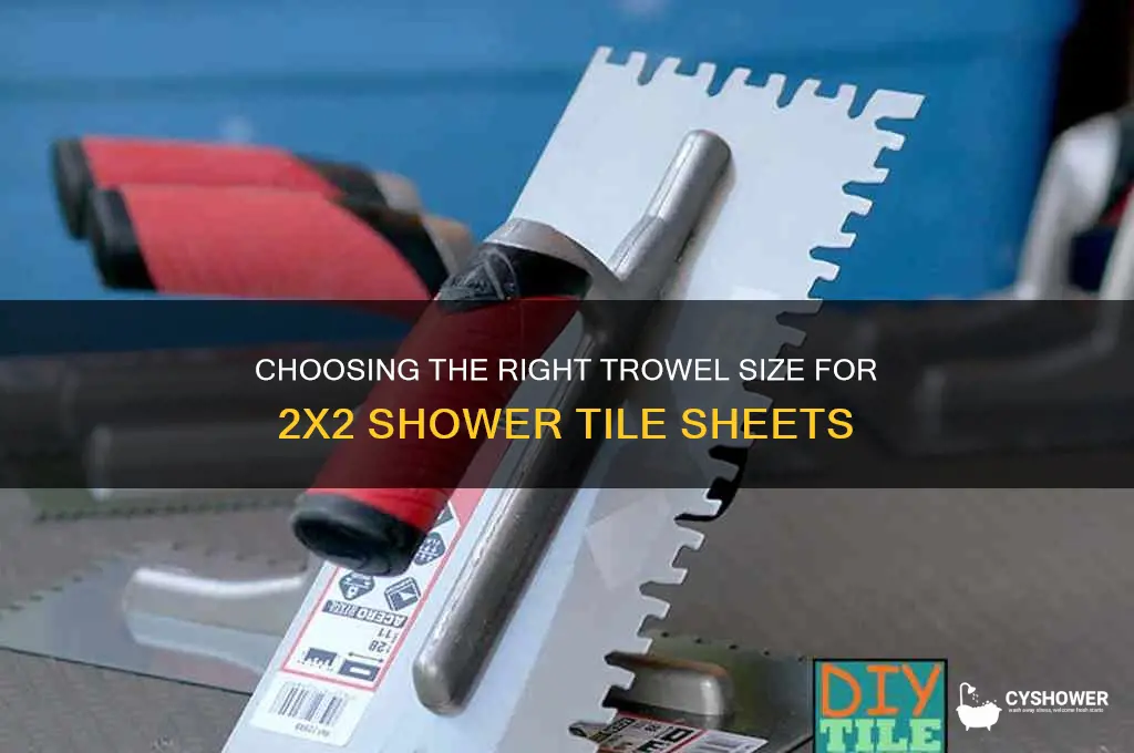 what sizr trowel for 2x2 tile sheets in a shower